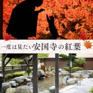 【ハイヤーで行く・平日限定】まるで絵画✨深紅に染まるドウダンツツジ安国寺とシルク温泉やまびこ 日帰りの旅