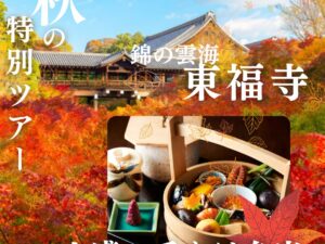 「錦の雲海」東福寺の紅葉と京都六盛（ろくせい）で味わう手をけ弁当のご昼食 日帰りの旅